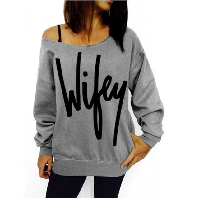Off Shoulder Long Sleeve Pullover Sweatshirt