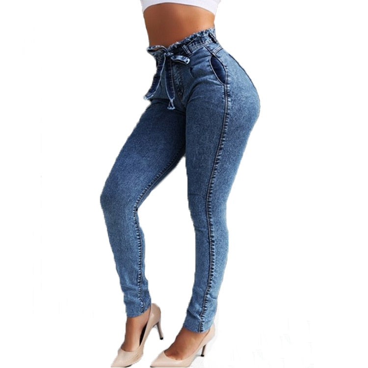 High Waist x Slim Stretch Jeans