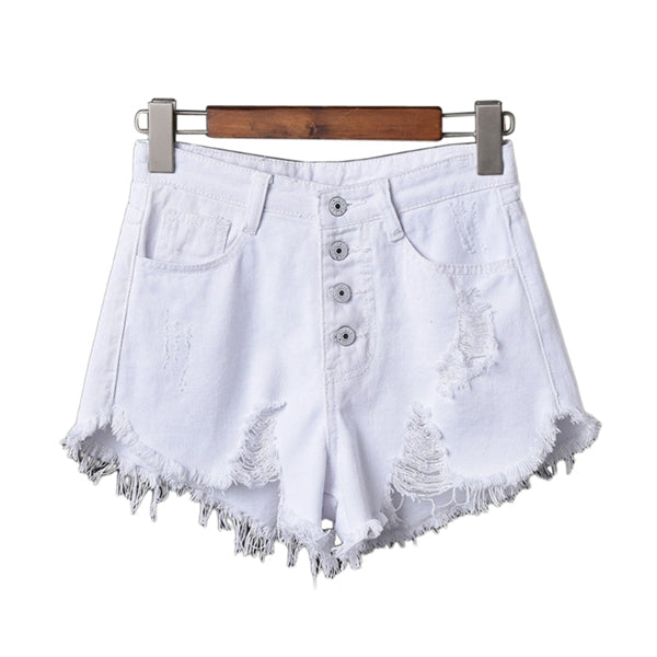High Waist Tassel Ripped Jeans