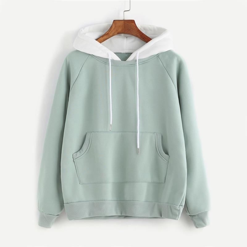 Patchwork Pocket Drawstring Hoodie