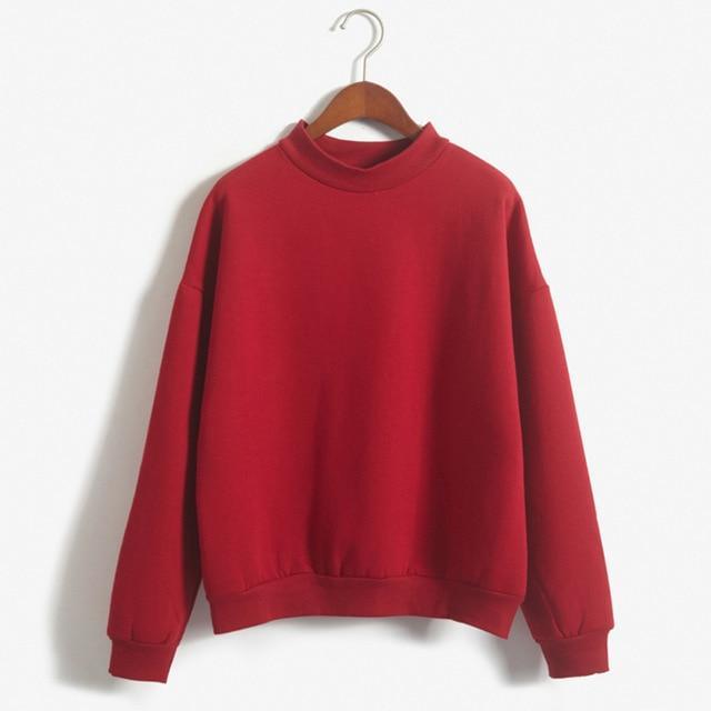 Loose Fleece Thick Knit Sweatshirt