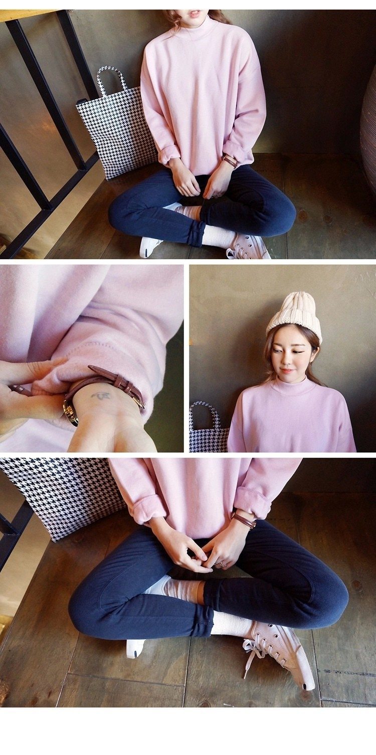 Loose Fleece Thick Knit Sweatshirt