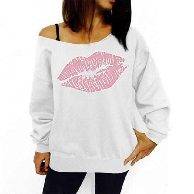 Off Shoulder Long Sleeve  Pullover Sweatshirt