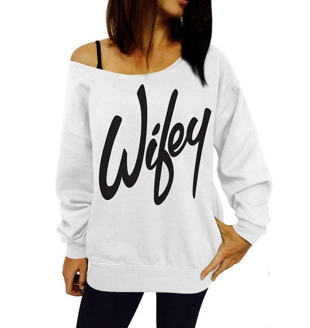 Off Shoulder Long Sleeve  Pullover Sweatshirt