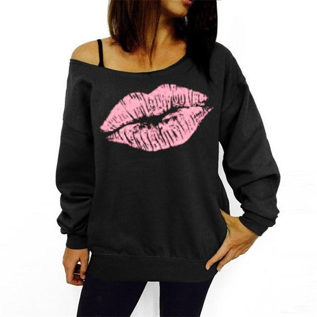 Off Shoulder Long Sleeve  Pullover Sweatshirt