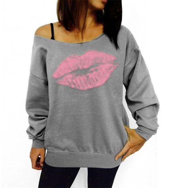 Off Shoulder Long Sleeve  Pullover Sweatshirt