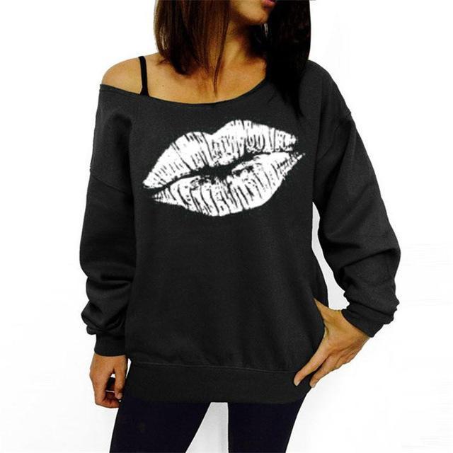 Off Shoulder Long Sleeve  Pullover Sweatshirt