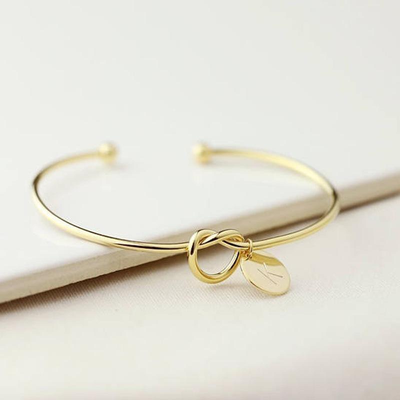Rose Gold/Silver Alloy Letter Bracelet
