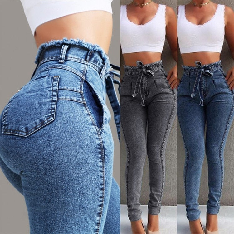 High Waist x Slim Stretch Jeans