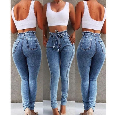 High Waist x Slim Stretch Jeans