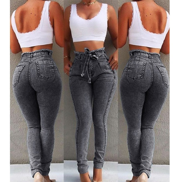 High Waist x Slim Stretch Jeans