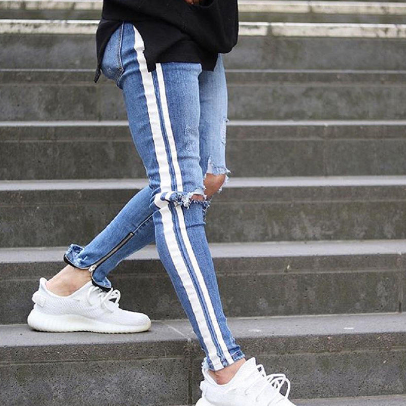 Side Stripe Skinny Jeans