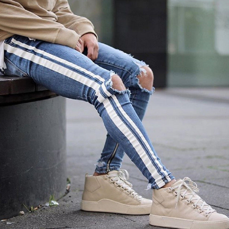 Side Stripe Skinny Jeans