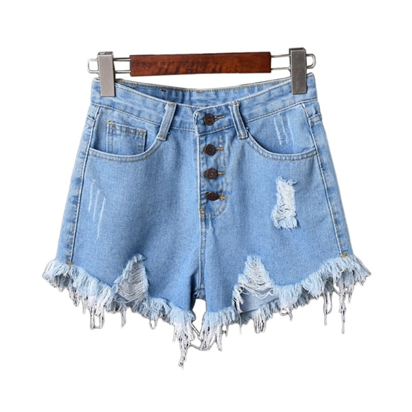 High Waist Tassel Ripped Jeans